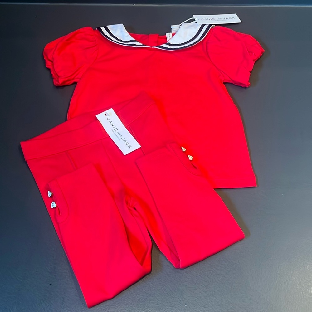 Janie and Jack Red Set Size 2T
